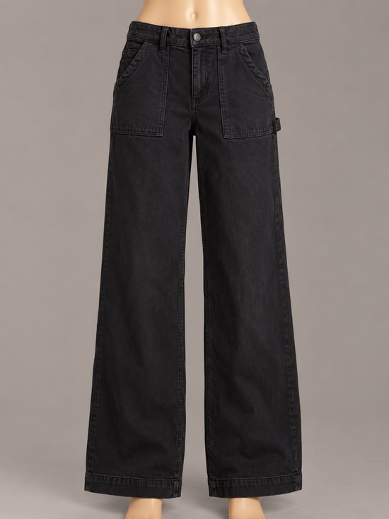 American Eagle Outfitters Denim - American Eagle Super High-Rise Baggy Wide Leg Jeans Black Size 4